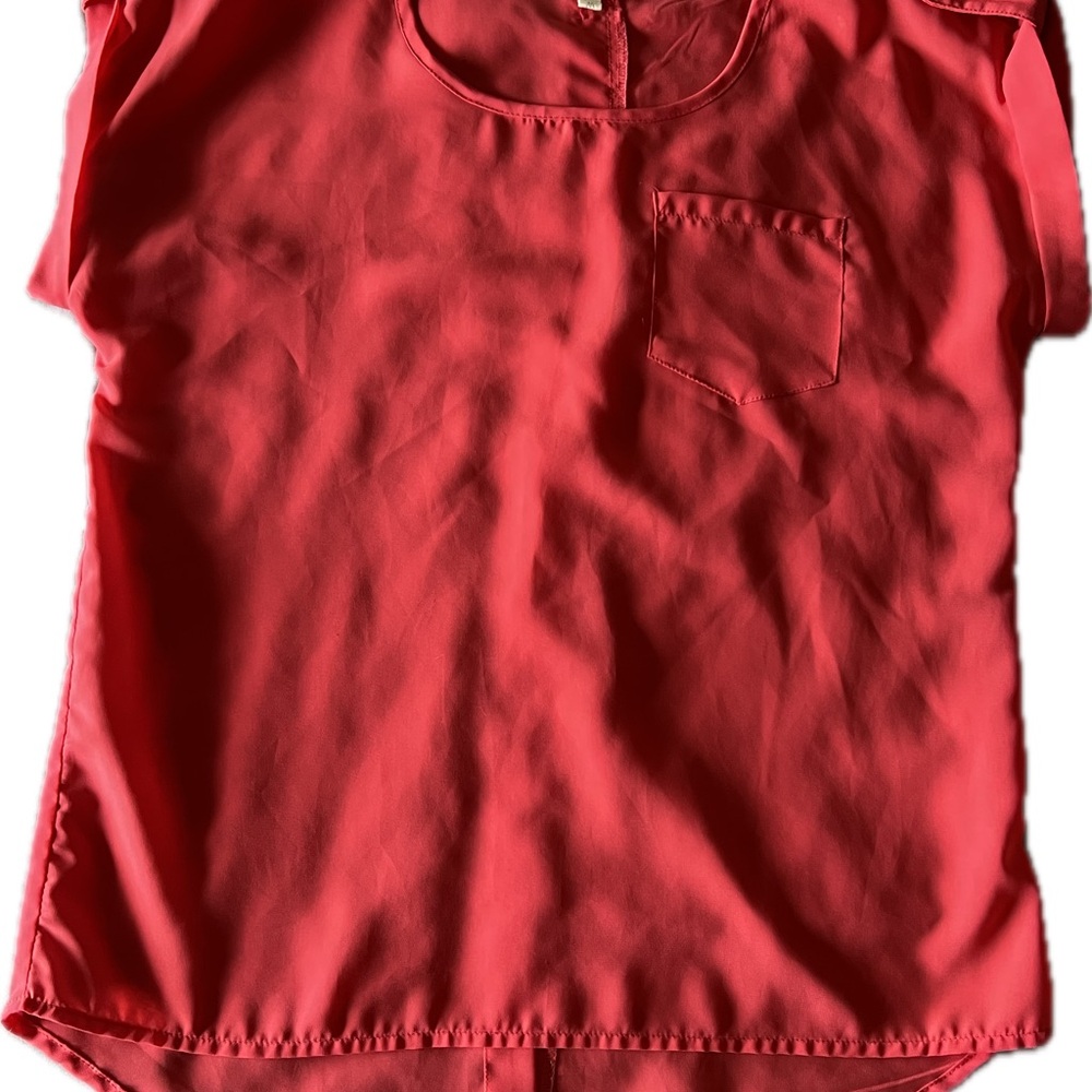 Japna women’s medium orange red blouse with buttons on the back.